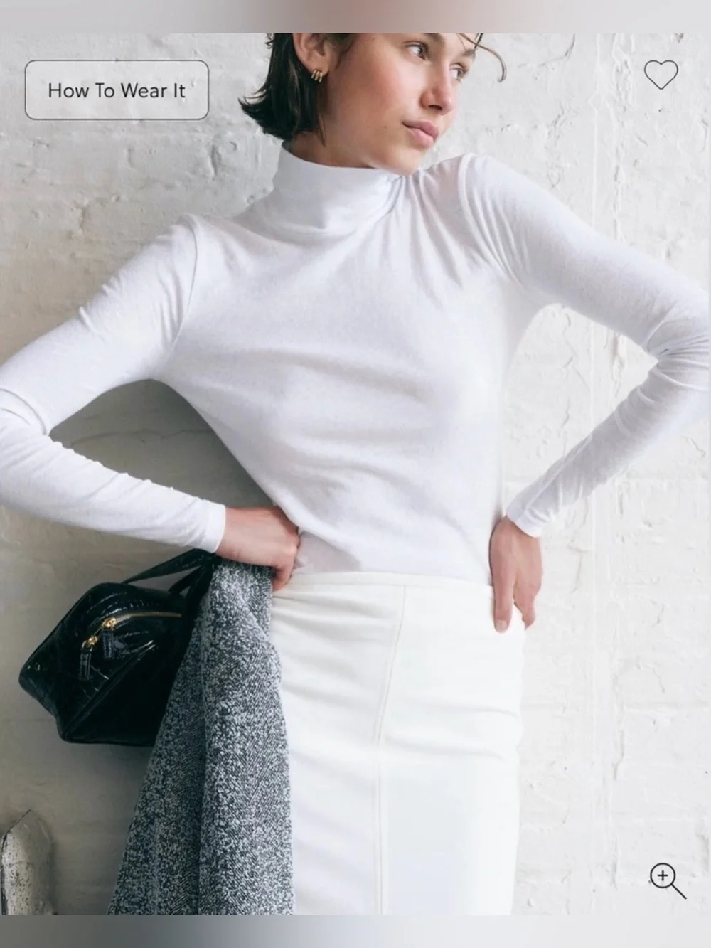 J.Crew Pencil midi skirt in four-season stretch in ivory